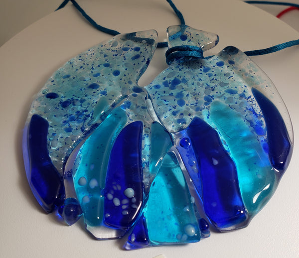Blue Waters Fused Glass Suncatcher