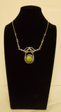 Greens and Golds Dichroic Fused Glass Necklace