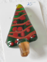 Christmas Tree Fused Glass Brooch