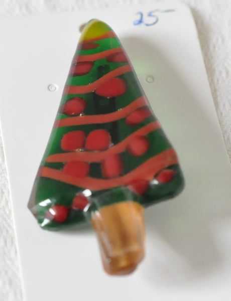Christmas Tree Fused Glass Brooch