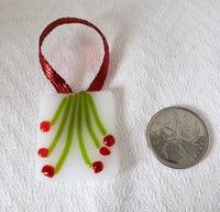 Christmas Berries Fused Glass Ornament