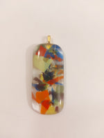 Multicoloured and Clear Rectangular Pendant