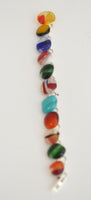Mardi Gras Fused Glass on Silver Plated Bracelet