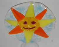 Smiling Sun Fused Glass Ornament