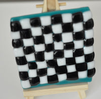 Fused Glass Checkerboard Decoration