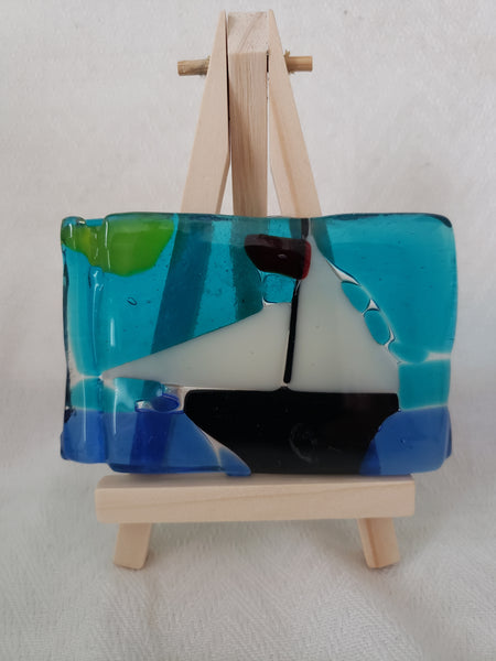 Sail Boat at Sea Fused Glass Decoration