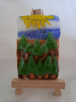 A Sunny Day in the Woods Fused Glass Art