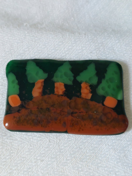 One Night in the Woods Fused Glass Art