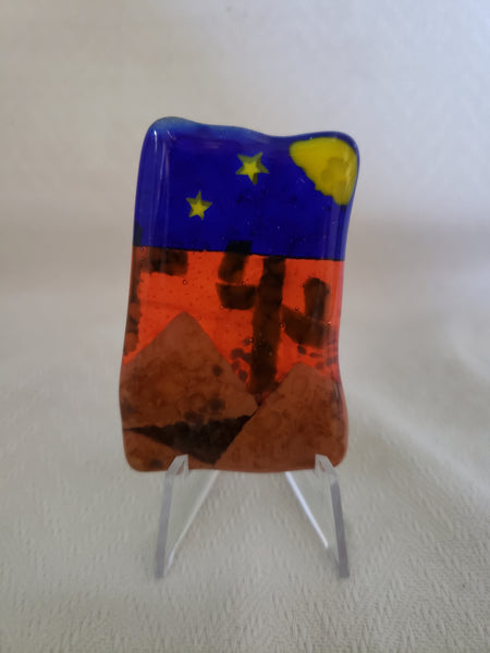A Starry Evening in the Desert Fused Glass Art