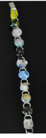 Multicolour Fused Glass Silver Plated Bracelet