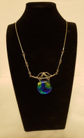 Blues and Greens Dichroic Fused Glass Necklace