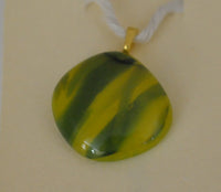 Green and Yellow Striped Diamond Shaped Pendant