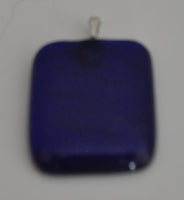 Deep Blue Rectangular Fused Glass Pendant