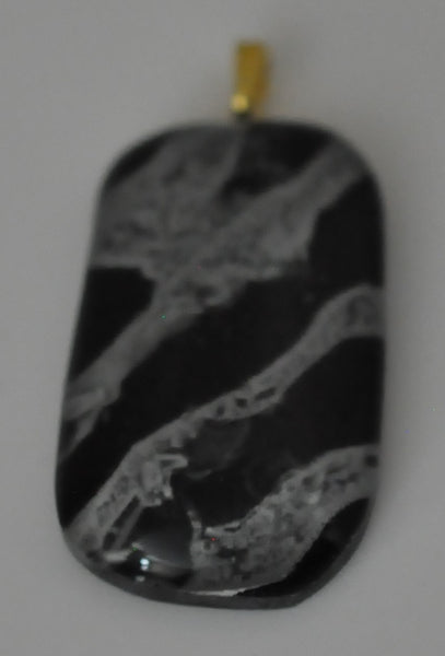 Black and White Patterned Rectangular Pendant