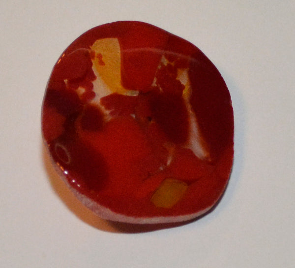 Red and Clear Round Fused Glass Pin