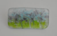 Violet Pastel Flowers Fused Glass Pin