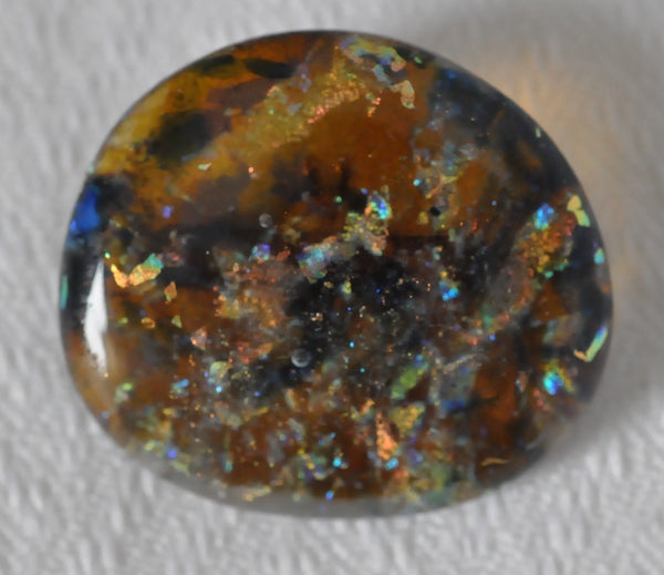Amber with Multicoloured Dichroic Bits Fused Glass Pin