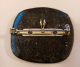 Coppery Dichroic Striped Fused Glass Pin