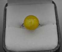 Yellow Fused Glass Ring