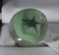 Dark Green Star on Light Green Fused Glass Ring