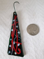 Stripy Christmas Tree Fused Glass Ornament